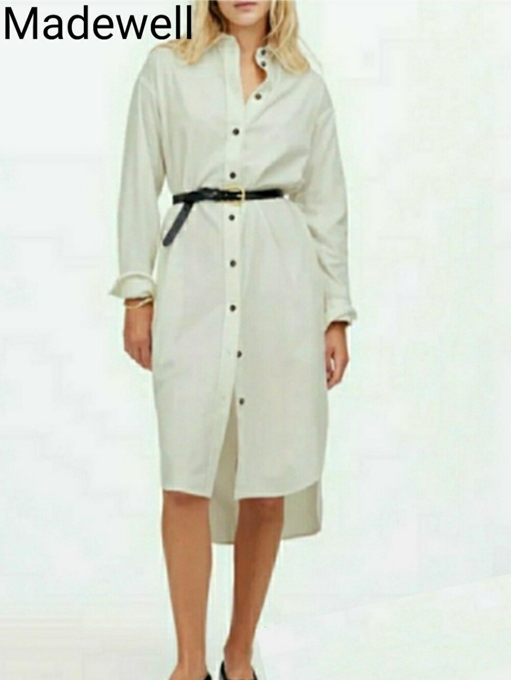 Madewell Winter White Shirt Dress only (NWOT)